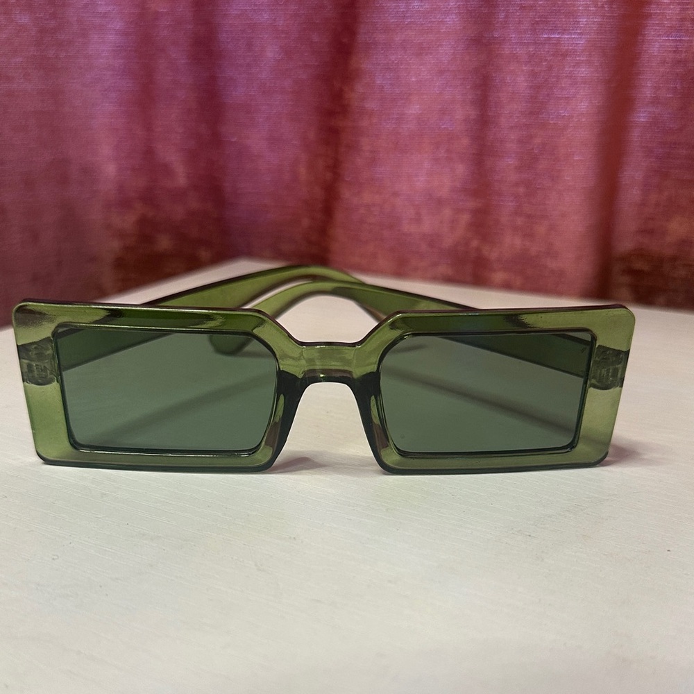 Green Rectangular Sunglasses